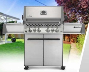 Freestanding Gas Grill with Infrared Rear and Side Burners Napoleon P500RSIBPSS Prestige Series