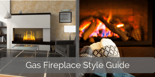 Different styles of gas fireplaces