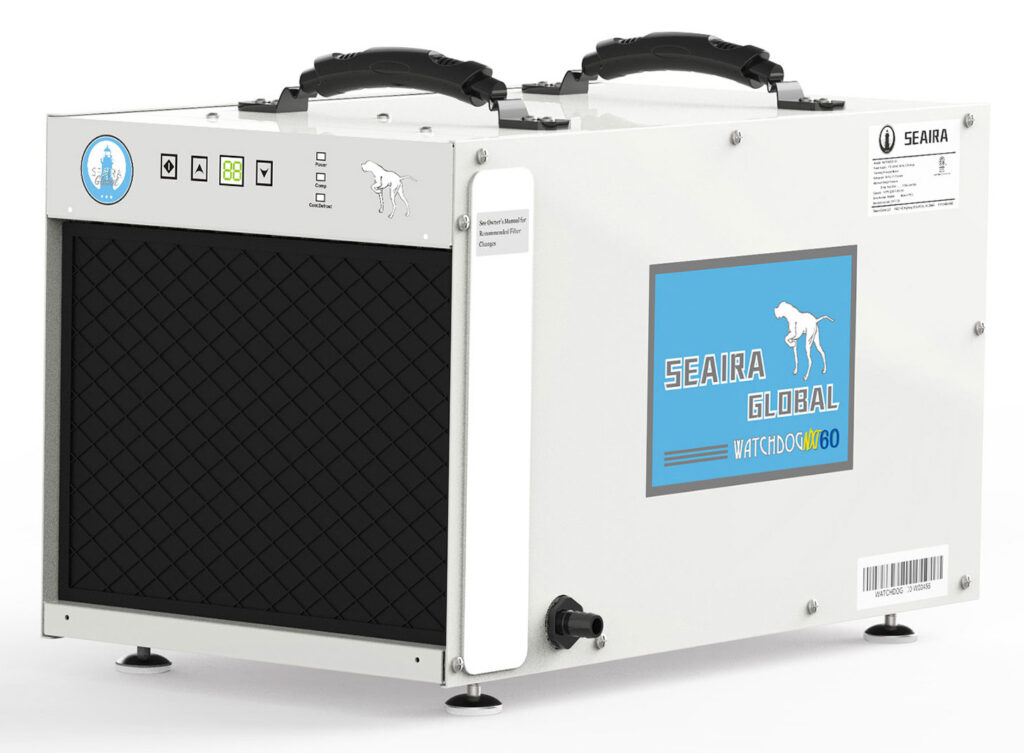 Seaira Watchdog Crawl Space Dehumidifier, removes 60 pints of moisture per day